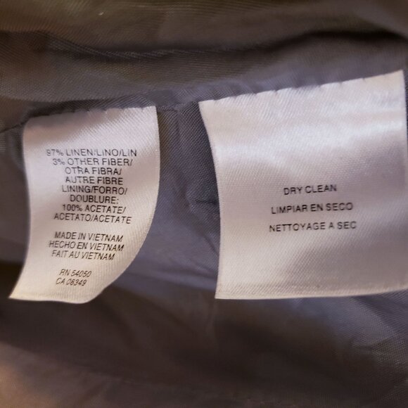 Vintage Jones New York Silver Metallic Plaid Linen Blend Jacket Size 8 GUC - Picture 10 of 11